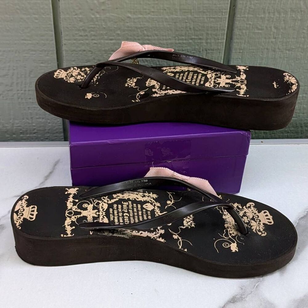 Juicy Couture Y2K "Smells Like Couture" Fairytale Platform Sandals. Size 10 - Picture 3 of 8